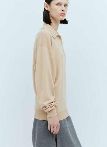 Cashmere Knit Polo Shirt Miu Miu Cashmere Knit Polo Shirt Beige miu0254004
