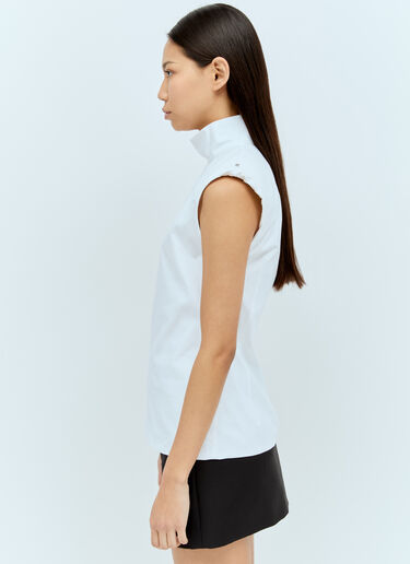 Sportmax 하이넥 캔버스 탑 화이트 spx0256020