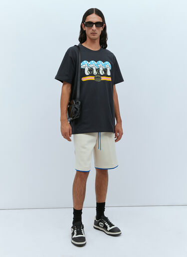 Gucci Mushroom Logo Print T-Shirt Black guc0153055