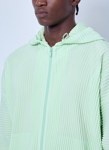 LN-CC® - Homme Plissé Issey Miyake: July Zip-Up Hoodie - Green Homme Plissé Issey Miyake July Zip-Up Hoodie Green hmp0166014