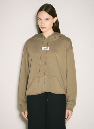MM6 Maison Margiela Logo Patch Hooded Sweatshirt Green mmm0257004