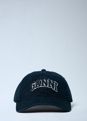 GANNI Logo Motif Baseball Cap Black gan0263064