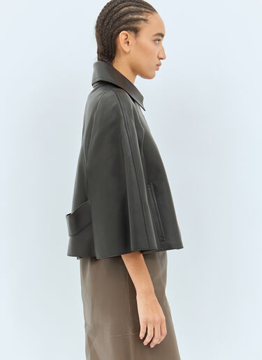 TOTEME Double Leather Cape Black tot0258006