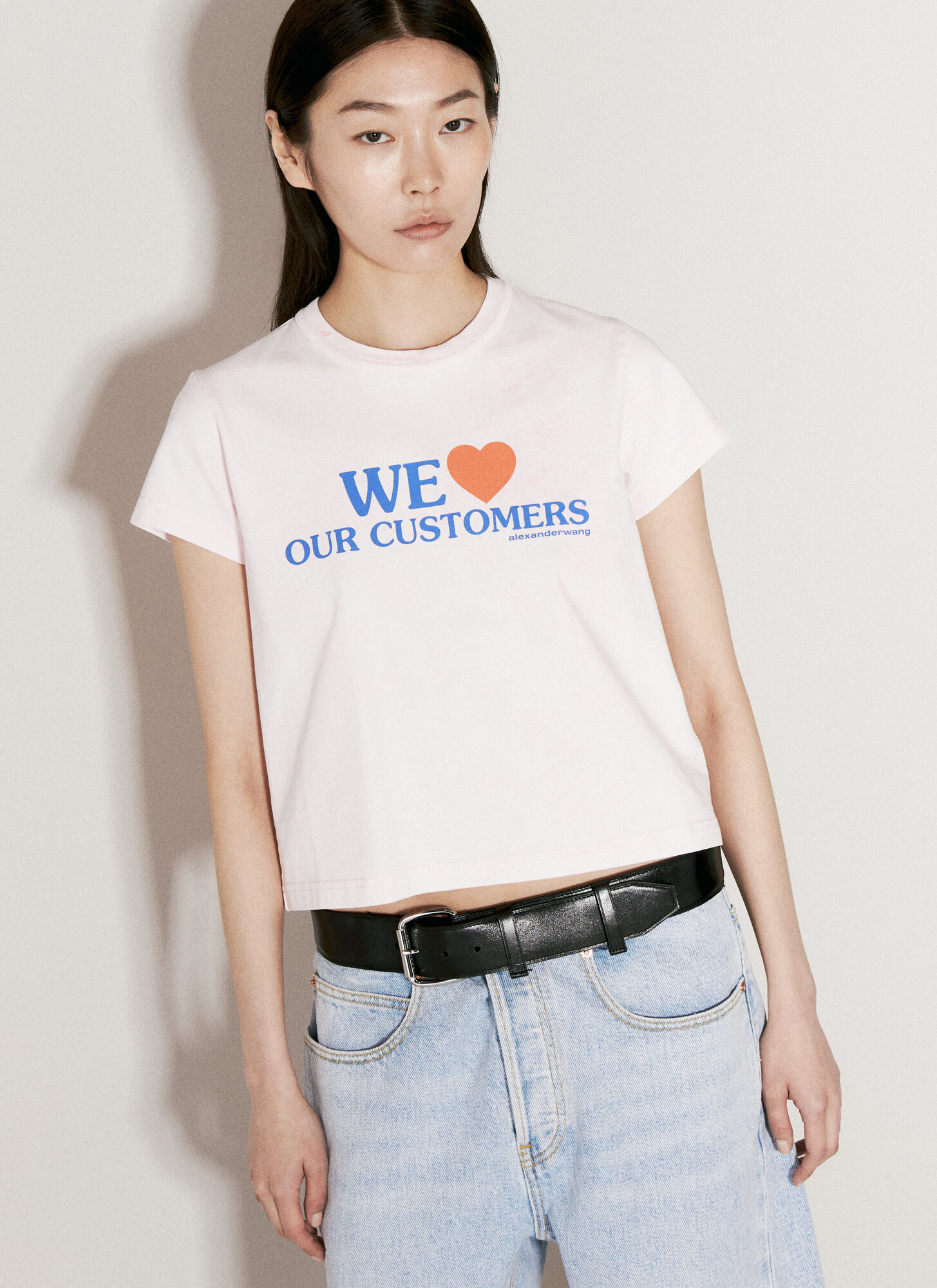 Shop Alexander Wang Graphic Shrunken T-shirt In White