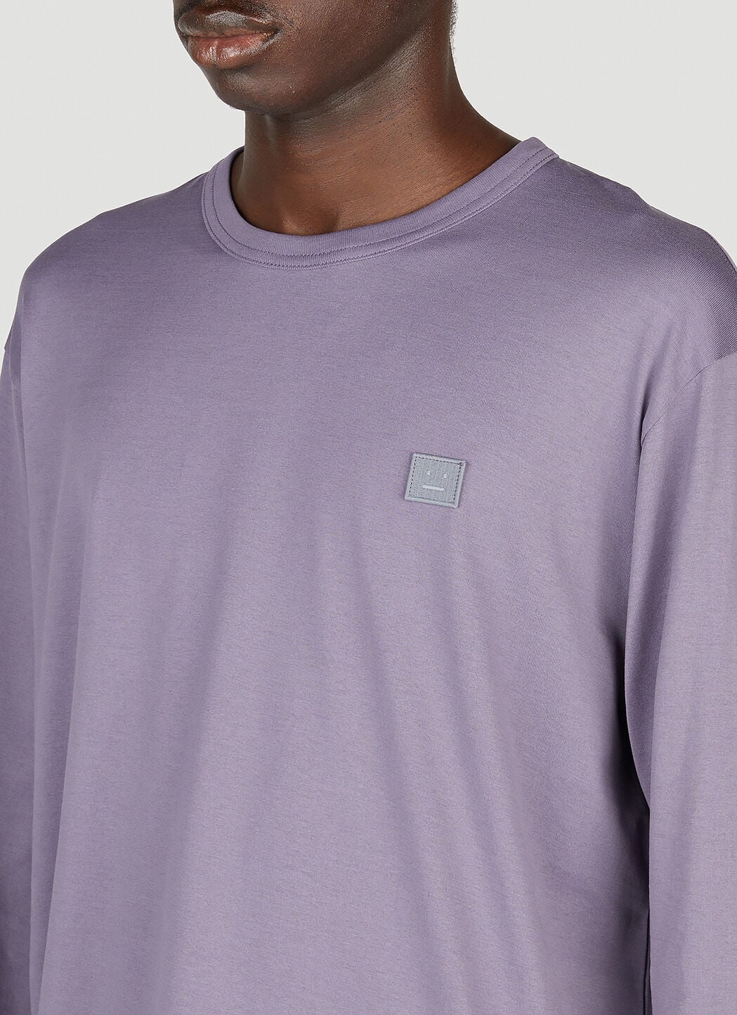 Acne Studios Men's' Face Patch Long Sleeve T-Shirt in Purple | LN-CC®
