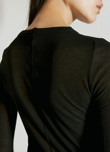 Rick Owens Ribbed Semi-Sheer Top Black ric0255014