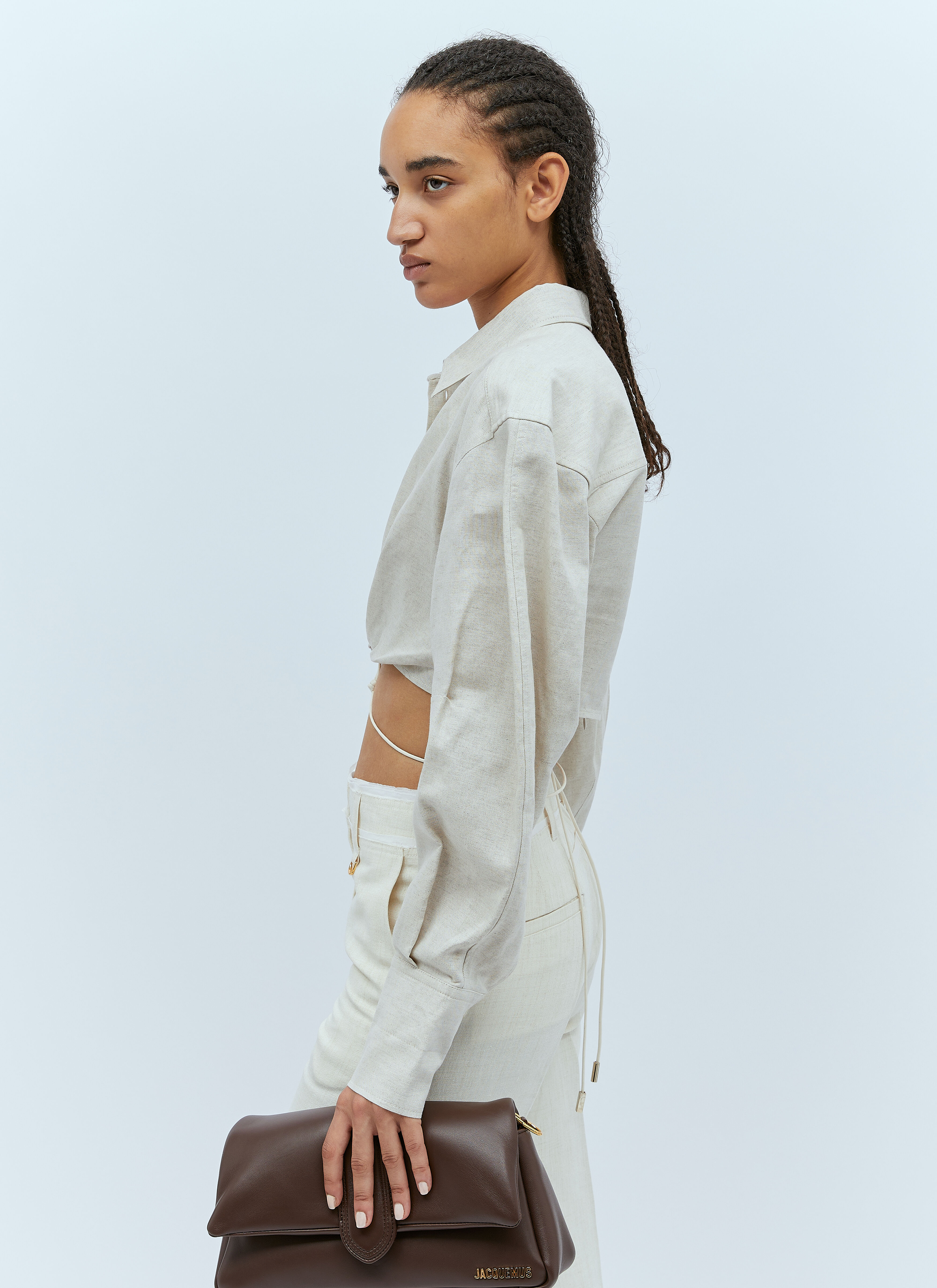 Jacquemus Women's' La Chemise Plidao Shirt in Light Beige | LN-CC®