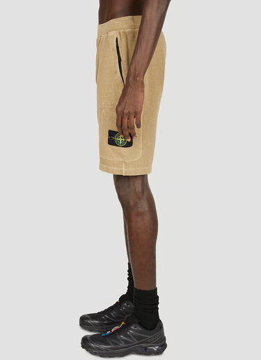 Logo Patch Shorts Stone Island Logo Patch Shorts Beige sto0152058