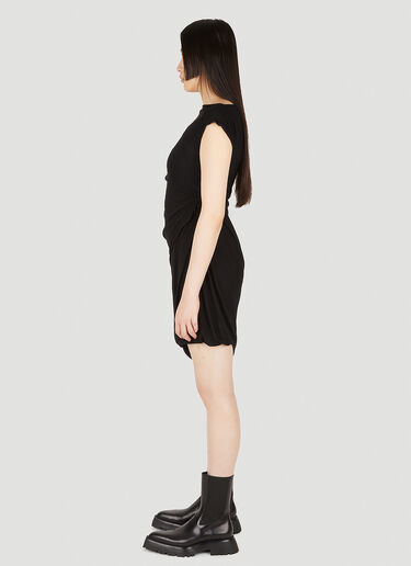 Helmut Lang Scala Short Sleeve Ruched Jersey Dress Black hlm0247012
