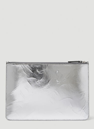 Maison Margiela Four Stitch Metallic Pouch Silver mla0149005