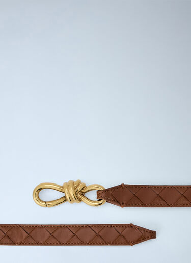 LN-CC® - Bottega Veneta: Quilted Leather Belt with Knot Buckle - Beige Bottega Veneta Quilted Leather Belt with Knot Buckle Beige bov0265051