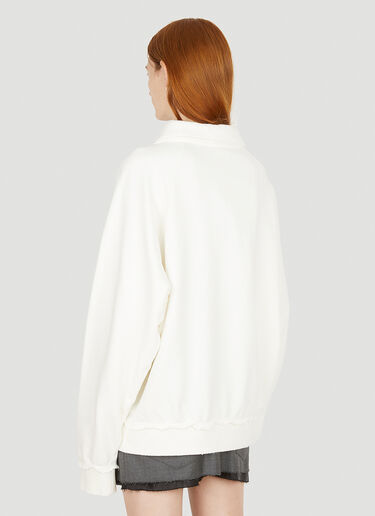 Distressed Logo Sweatshirt Miu Miu Distressed Logo Sweatshirt White miu0251001