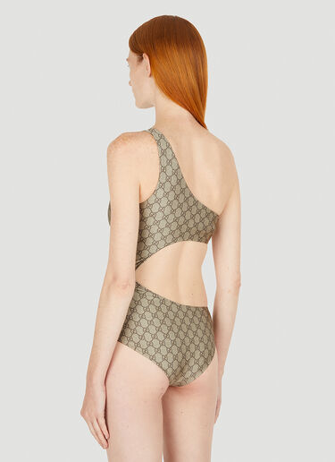 Gucci GG Asymmetric Cut-Out Swimsuit Beige guc0250083