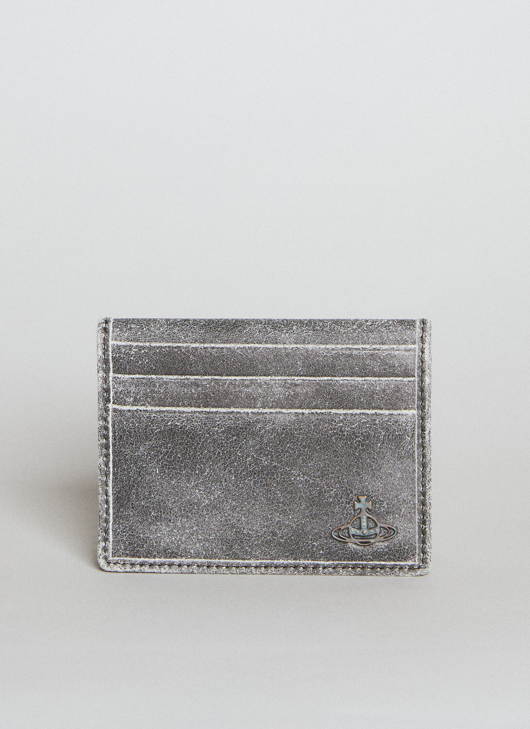 Shop Vivienne Westwood Distressed Cardholder In Grey