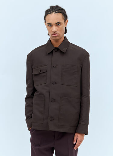 Gucci Technical Cotton-Blend Jacket Brown guc0158011
