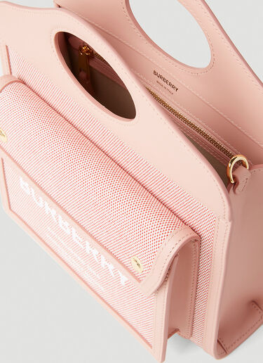 Burberry Logo Print Pocket Tote Bag in Pink