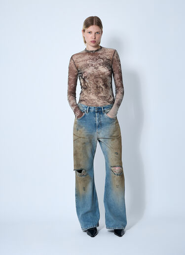 Jean Paul Gaultier Médaillon Mesh Top Beige jpg0261005