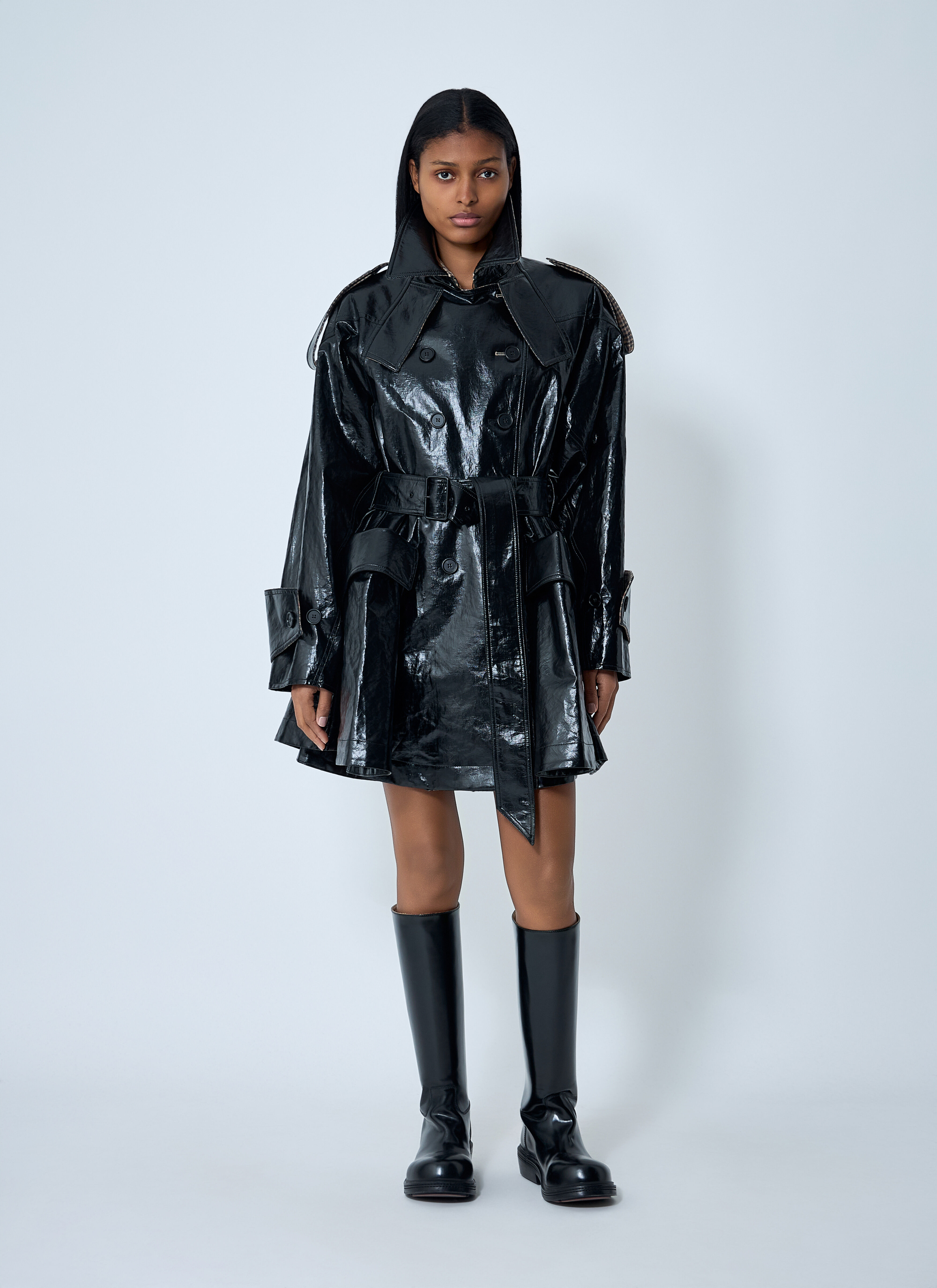 ✨極美品✨CHLOE トレンチコート アウター ロング ウール 34 黒 Chloé Women's' Patent Leather Trench Coat in Black | LN-CC®