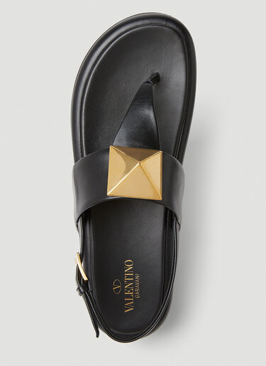 Valentino One Stud Platform Sandals Black val0248018