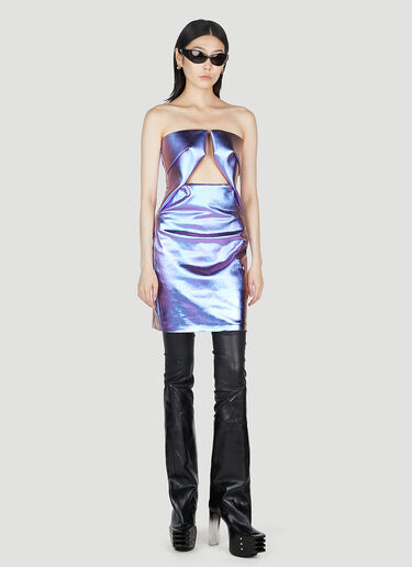 Rick Owens Luxor Prong Iridescent Mini Dress Purple ric0253003