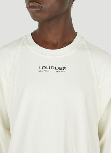 Lourdes Logo Print Graphic T-Shirt Cream lou0149005