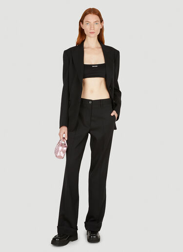 Miu Miu Logo Patch Suit Blazer Black miu0251009