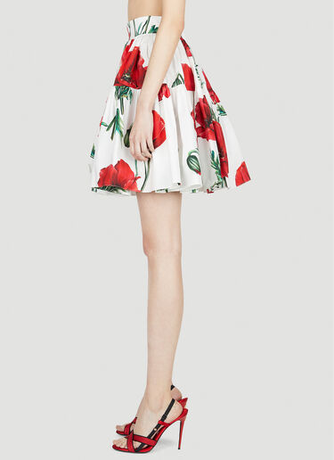 Dolce & Gabbana ポピープリントスカート レッド dol0251012