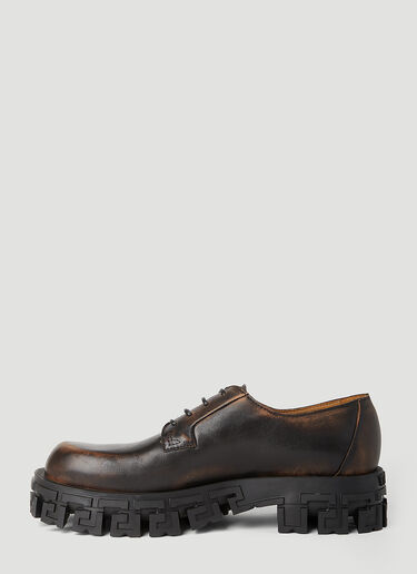 Versace Greca Portico Derby Shoes Brown ver0155026