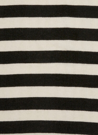 Tekla Striped Logo Patch Blanket Black tek0349021