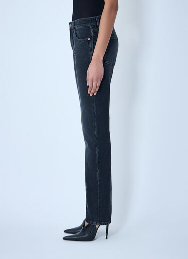 Saint Laurent Straight High Rise Jeans Black sla0263022