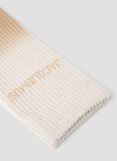 Logo Print Knit Socks Jacquemus Logo Print Knit Socks Beige jac0154036