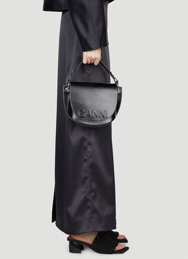 GANNI Banner Saddle Handbag Black gan0253039