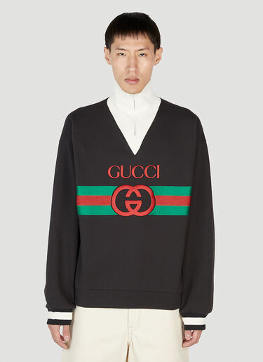Gucci 织带刺绣运动衫 黑色 guc0152075