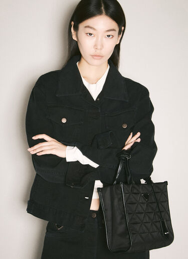 Prada Medium Symbole Embroidered Handbag Black pra0254032