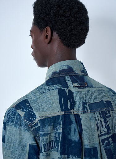 Jean Paul Gaultier Printed Cotton Poplin Shirt Blue jpg0164002