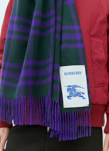 チェックカシミアリバーシブルスカーフ Burberry チェックカシミアリバーシブルスカーフ パープル bur0154029