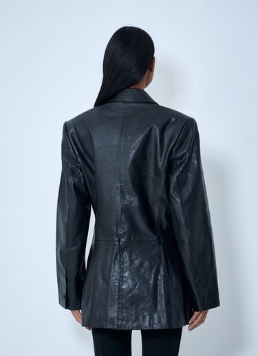 Alexander Wang Leather Single-Breasted Blazer Black awg0263011