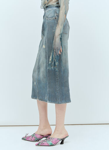 Acne Studios 프린티드 니트 미디 스커트  블루 acn0256029