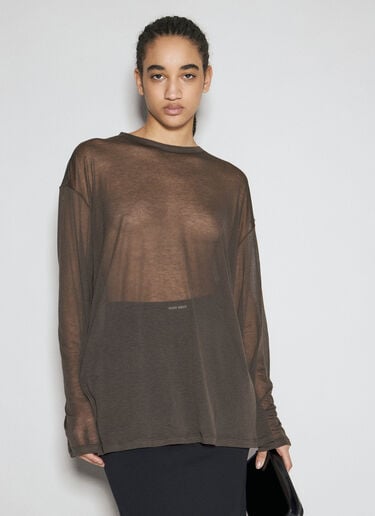 Prada 半透视上衣  棕色 pra0256005