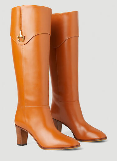 Gucci Half Horsebit Heeled Boots Orange guc0251079