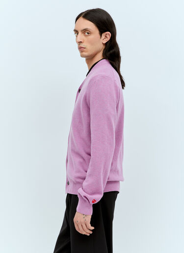 Comme Des Garçons PLAY Wool Knit Cardigan Purple cpl0356010