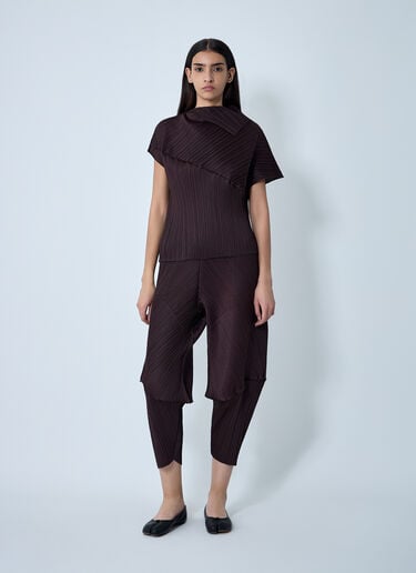 Draped Pleated Shirt Pleats Please Issey Miyake Draped Pleated Shirt Brown plp0262006