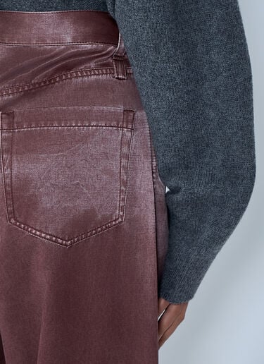 Issey Miyake Satin Wide-Leg Jeans Brown ism0263001