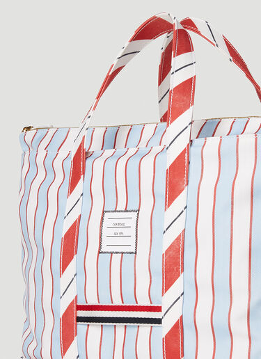 Striped Tool Tote Bag Thom Browne Striped Tool Tote Bag Light Blue thb0251018