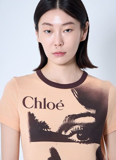 Chloé Logo Motif T-Shirt Orange chl0260003