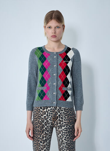 GANNI Cashmere-Blend Cardigan Grey gan0261017