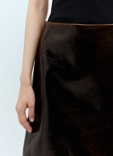 Sportmax 페이턴트 마감 울 미니스커트 브라운 spx0257008
