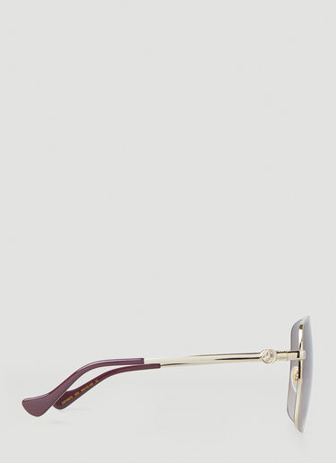 Gucci Navigator Square Frame Sunglasses Gold guc0247356