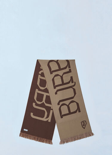 Burberry Logo Wool Scarf Beige bur0159035