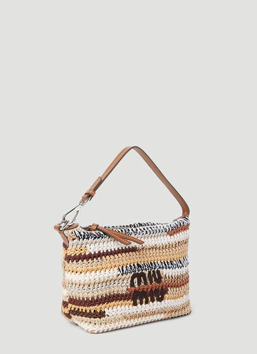 Miu Miu Crochet Shoulder Bag Natural miu0252056